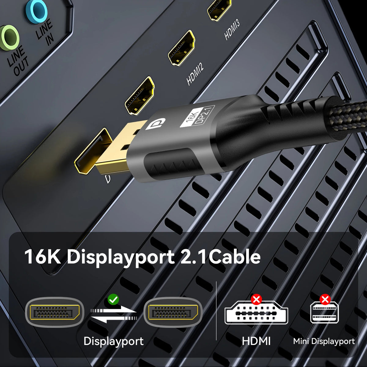 DisplayPort 2.1 Cable - Length Options