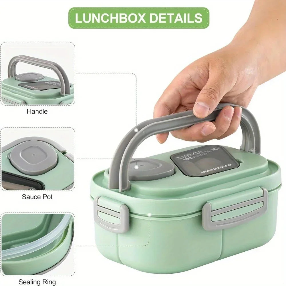1200ml Four-Section Lunch Box with Cutlery