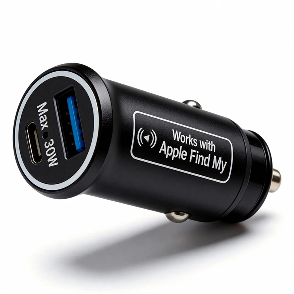 Univerzální mini GPS lokátor, sledování auta, nabíječka do cigaretového zátku, USB Type-C adaptér, skrytá, pro IOS Apple nebo Google Find My APP