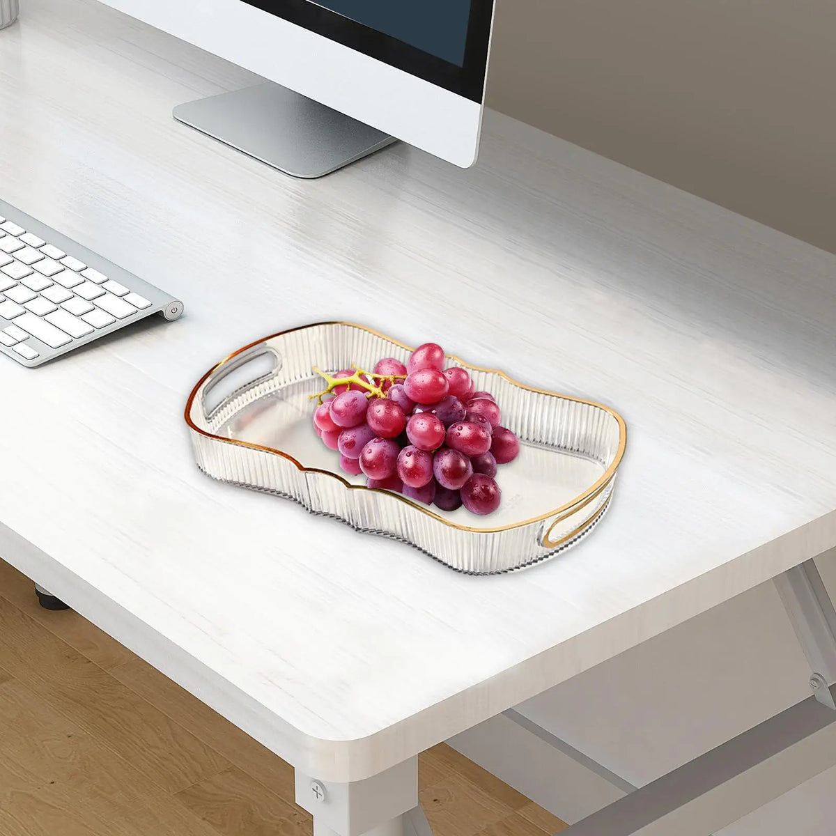 Decorative Serving and Storage Tray with Handles