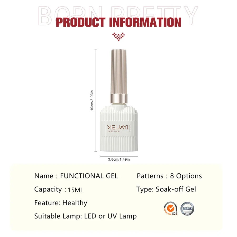 Gel de refuerzo para uñas con base y capa superior de larga duración