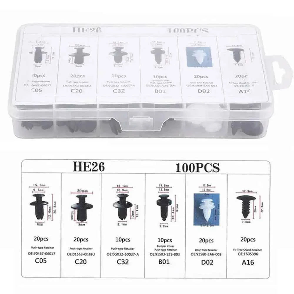 New Auto Fastener Clips Mixed Car Body Push Retainer Pin Rivet Bumper Door Trim Panel Fastener Kit Car Clips Retainer Tools