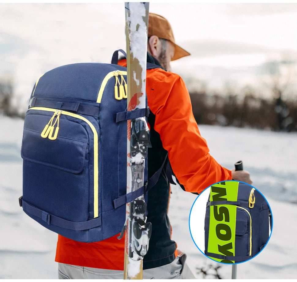 50L Ski Boot Bag Backpack for Boots, Helmet and Gear