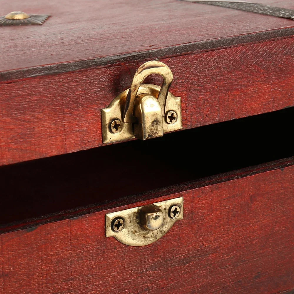 Træskrin i vintagestil, 23 × 16 × 7.5 cm