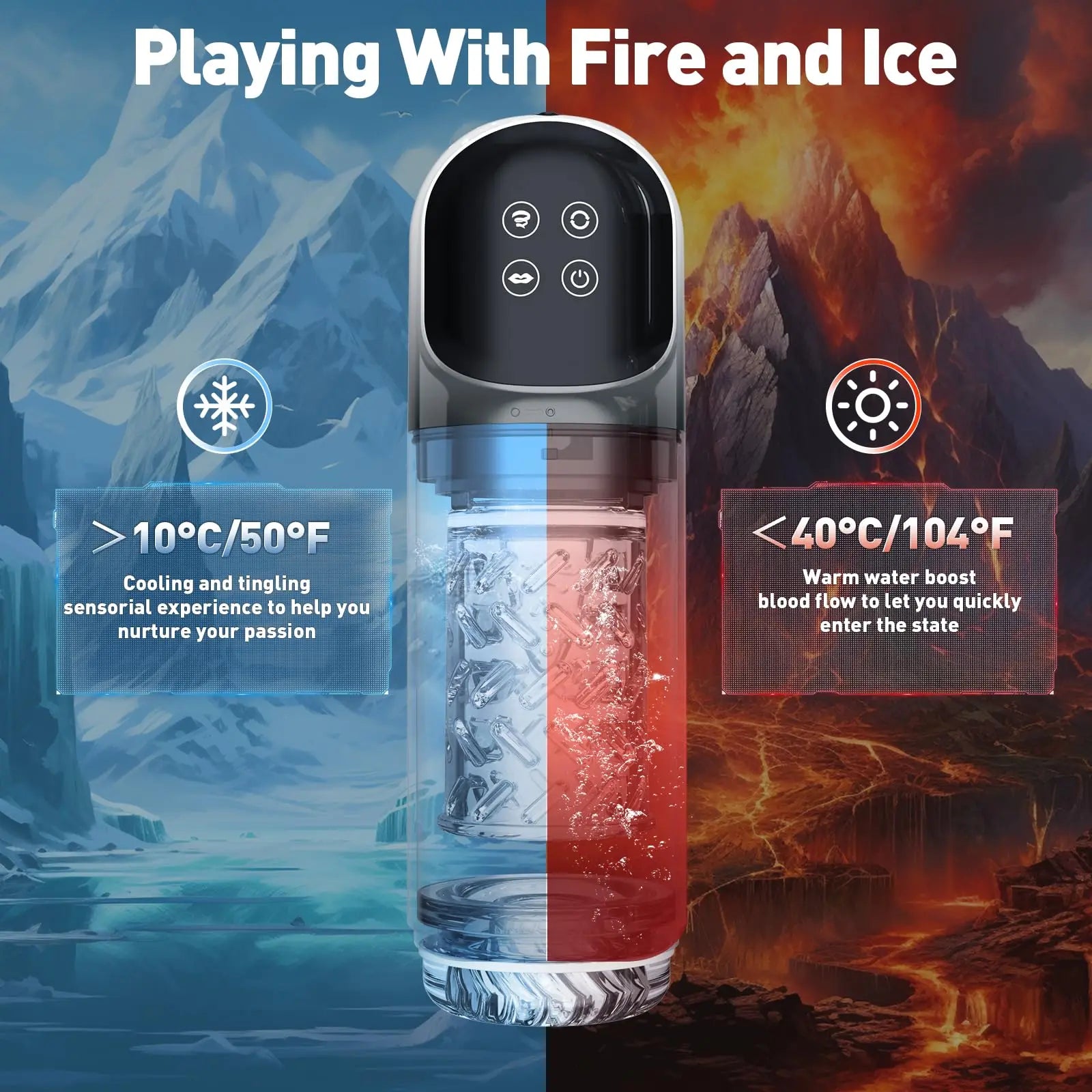 Dönen ve Yalama Fonksiyonlu Otomatik İtişli Erkek Mastürbatör