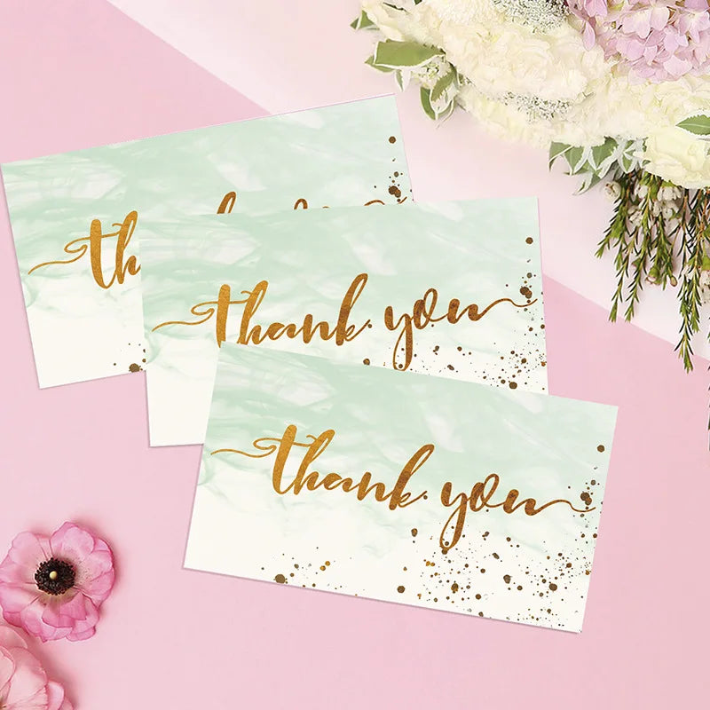 Gold Textured Thank You Cards - 50 Pack Elegant Gratitude Notes