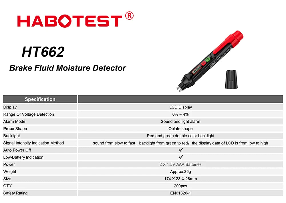 3-Colors Backlight Portable Digital Brake Fluid Tester Accurate Auto Car Brake Oil Tester Sound Light Alarm DOT3 DOT4 DOT5.1