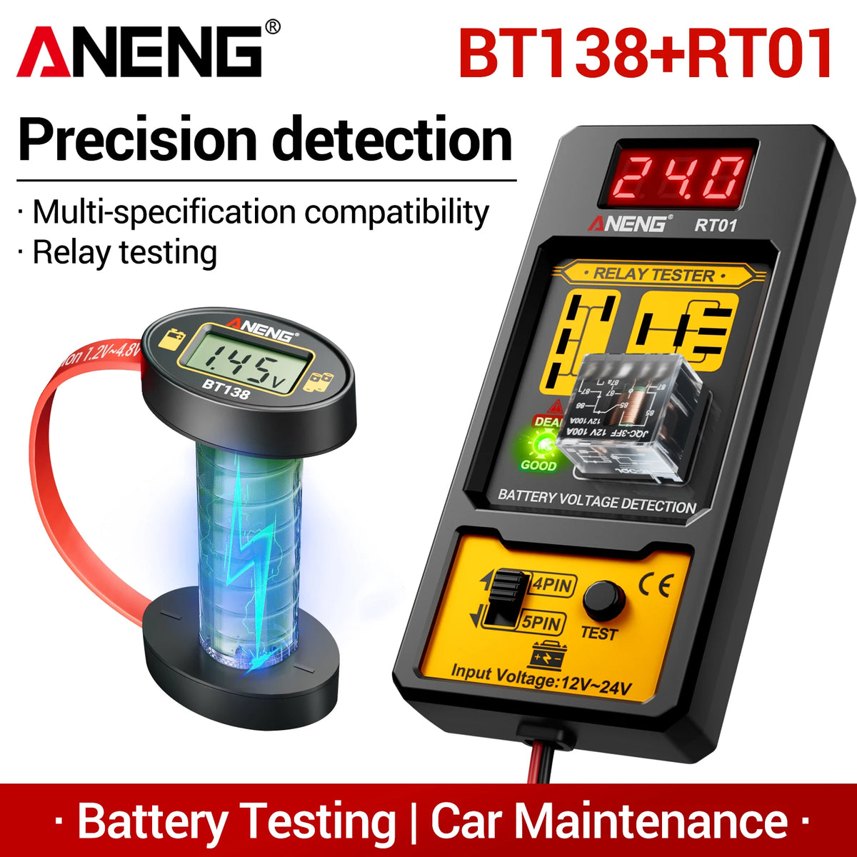 RT01 Relay Tester or BT138 Battery Tester, Kit Options