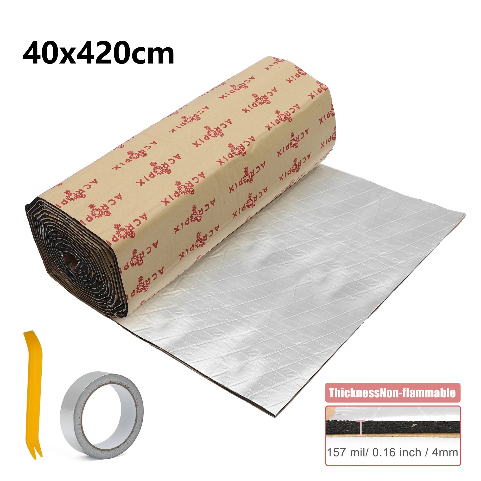 4mm Aluminum Foil Foam Car Heat Damping Pad 18 sqft 40 x 420 cm