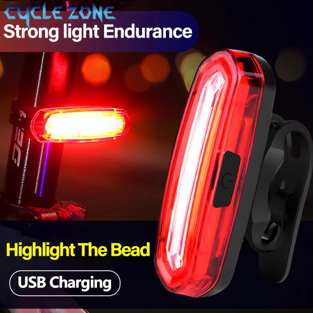 Bicycle Taillight MTB Red Bike Rear Light USB Rechargeable LED Cycling Bike Warning Light Mountain Bicycle Lamp 