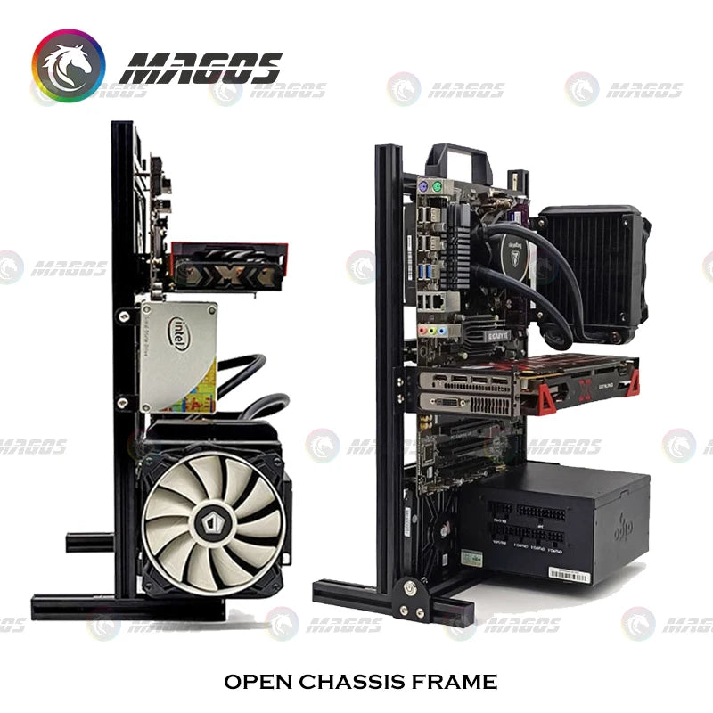 Open Frame Aluminum PC Case for ITX/MATX/ATX Builds