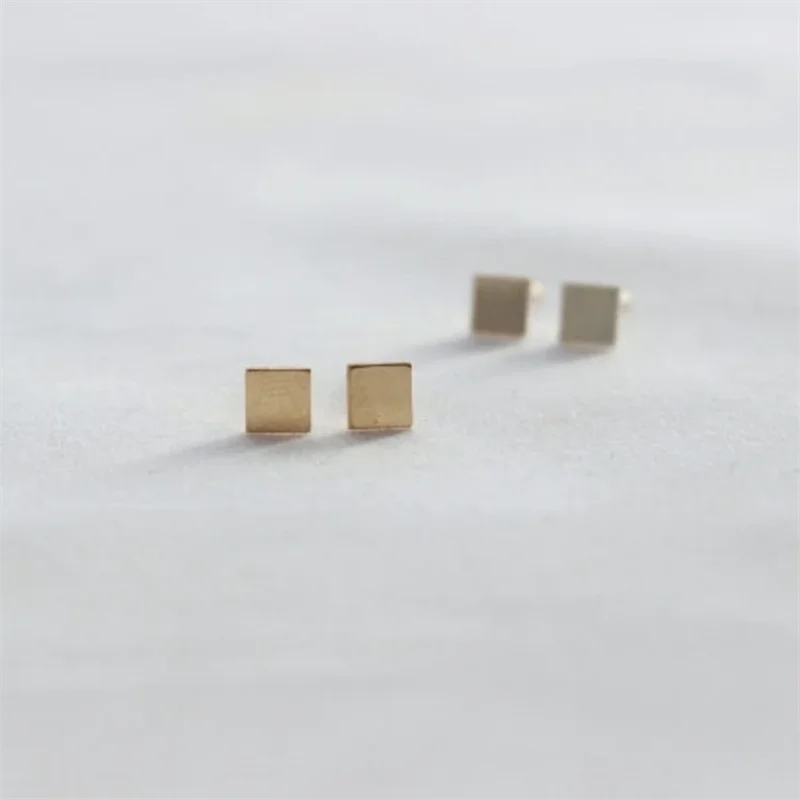 14K Gold Filled Square Stud Earrings, Tarnish Resistant