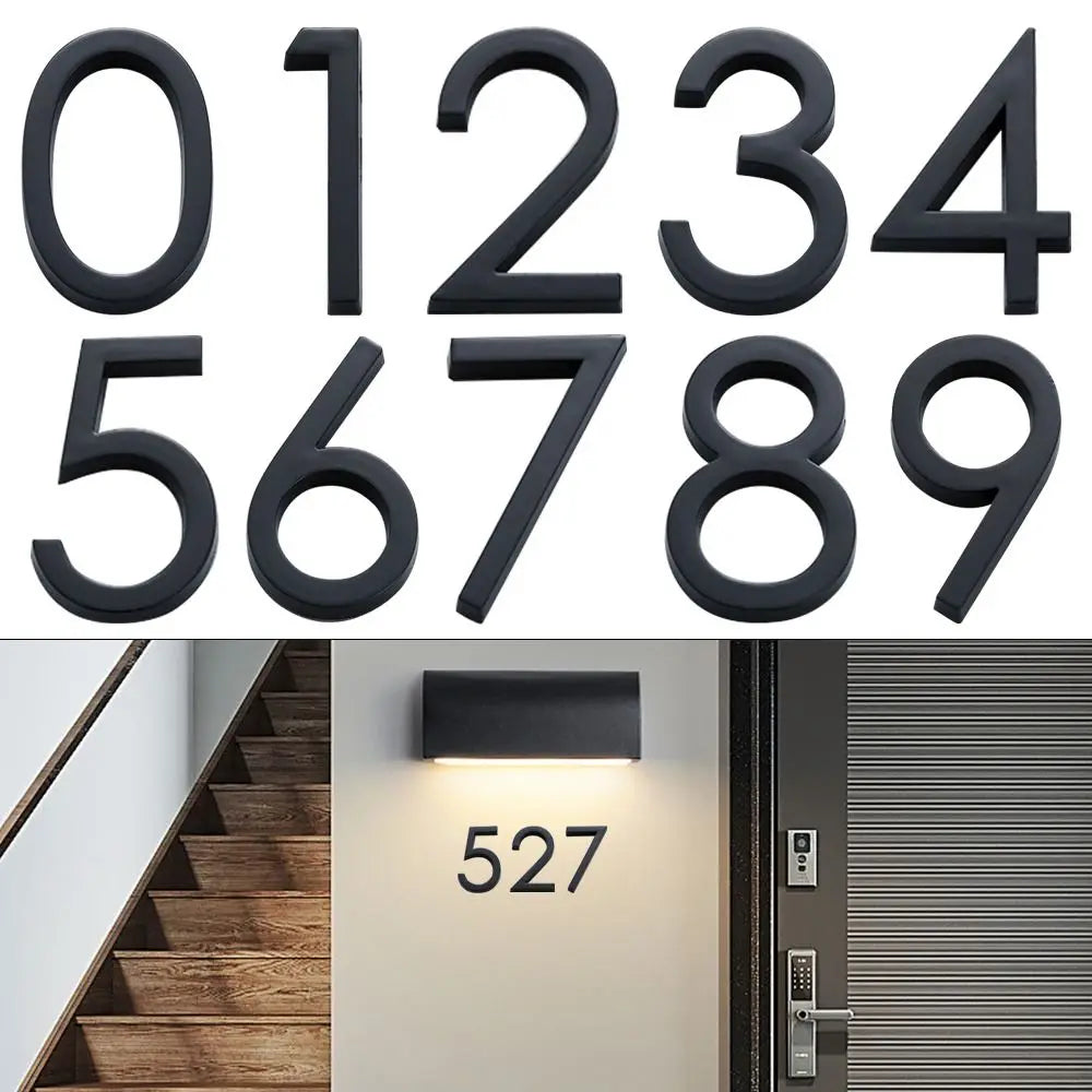 3D Black Acrylic House Number Tag