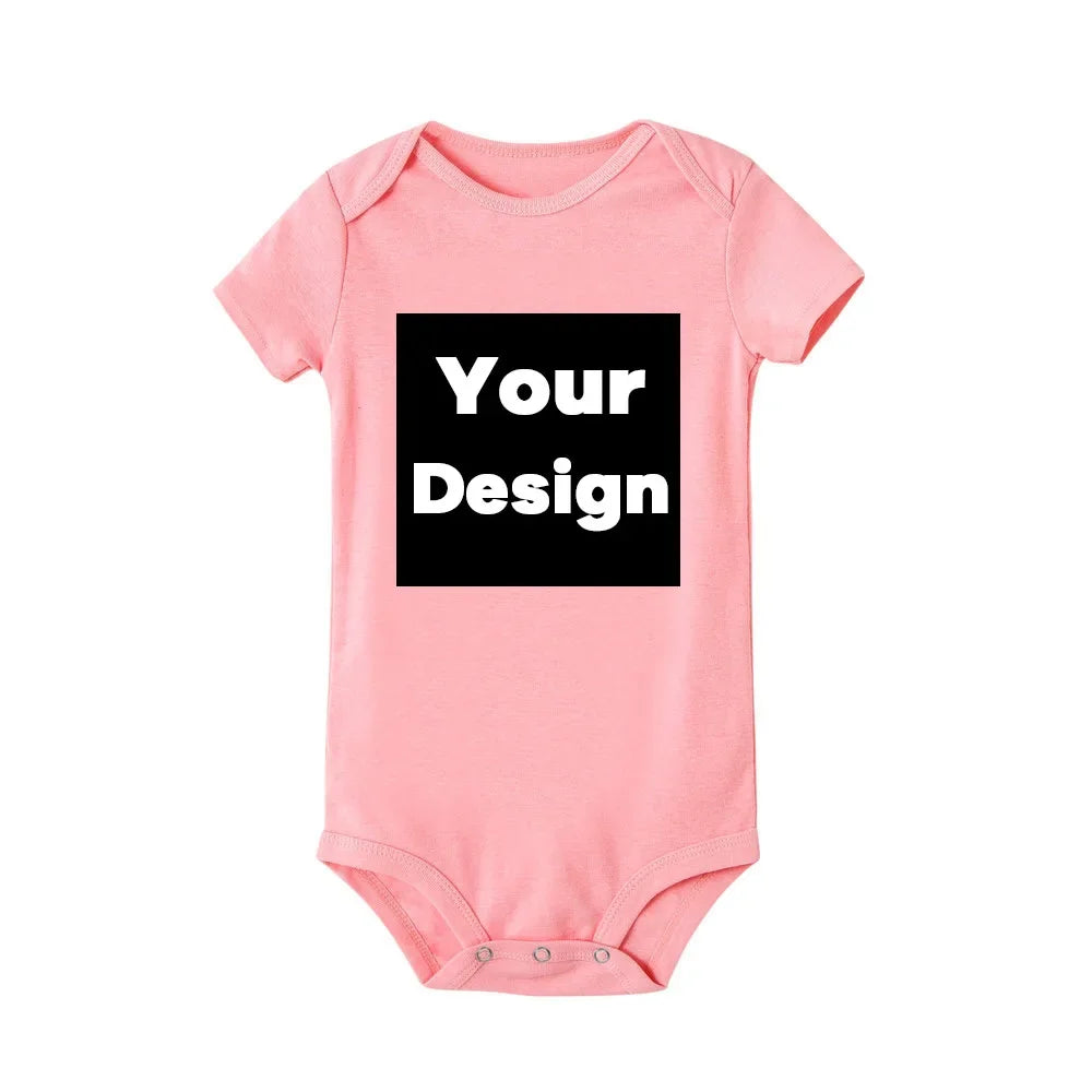 DIY YOUR PRINT OR LOGO Newborn Customization Bodysuit Long Sleeve & Short Sleeve Jumpsuit Simple CUSTOM TEXT Baby Romper