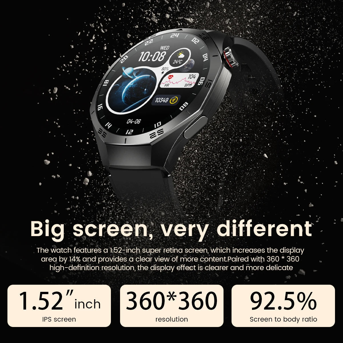 2025New For Android and ios Smart Watch Men AMOLED Screen GPS Motion trajectory Heart Rate Bluetooth Calls SmartWatch Waterproof 