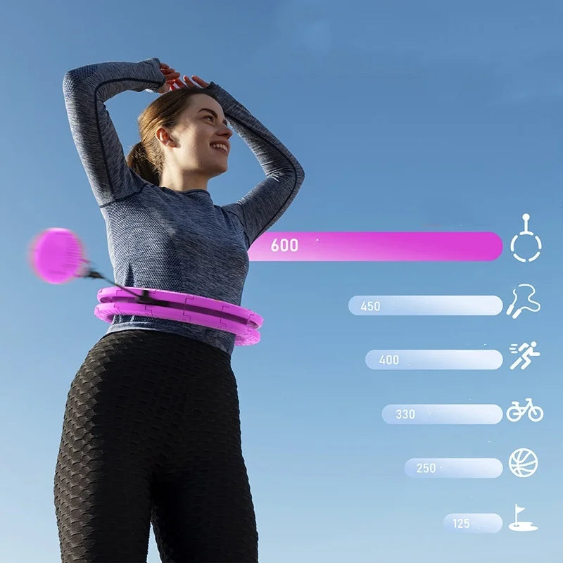 Adjustable 24-Knot Weighted Exercise Hoop for Bodybuilding Weight LossPortable Fitness Circle for Home Gym Use Men Women 