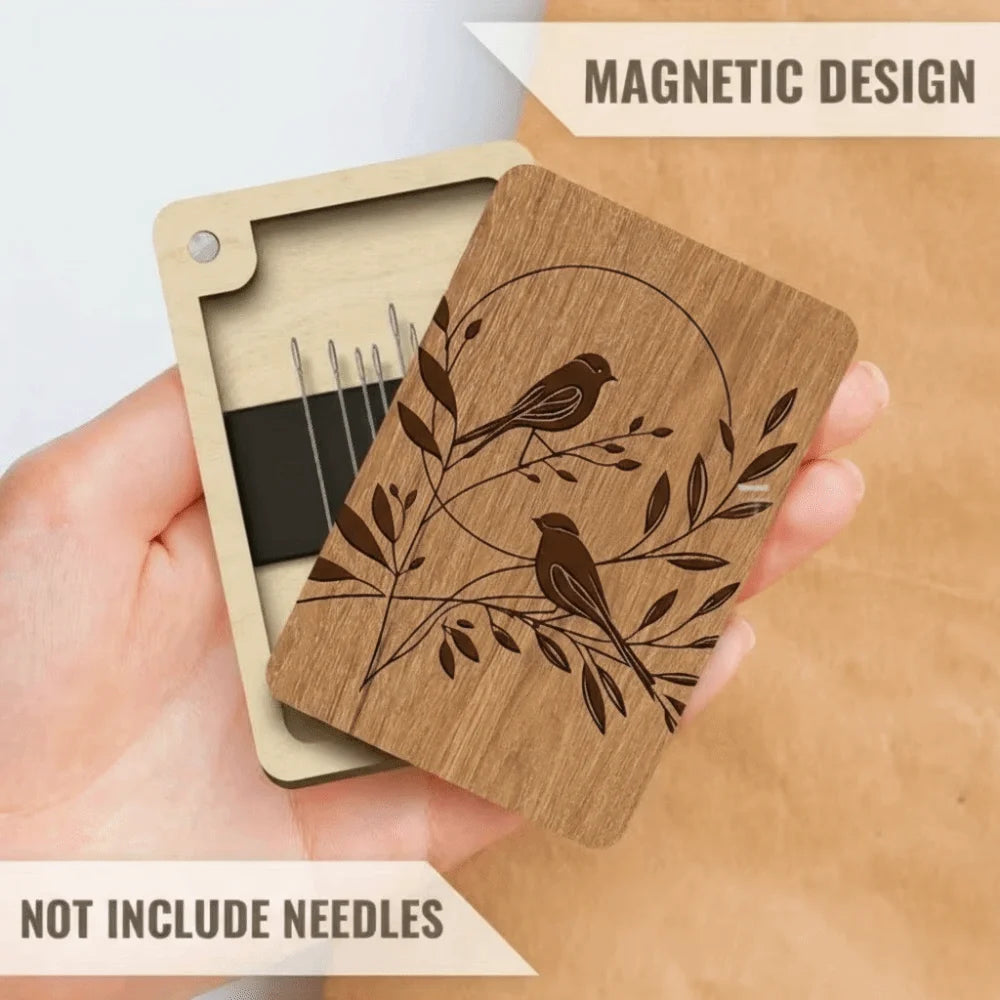 Houten magnetisch opbergdoosje voor naalden