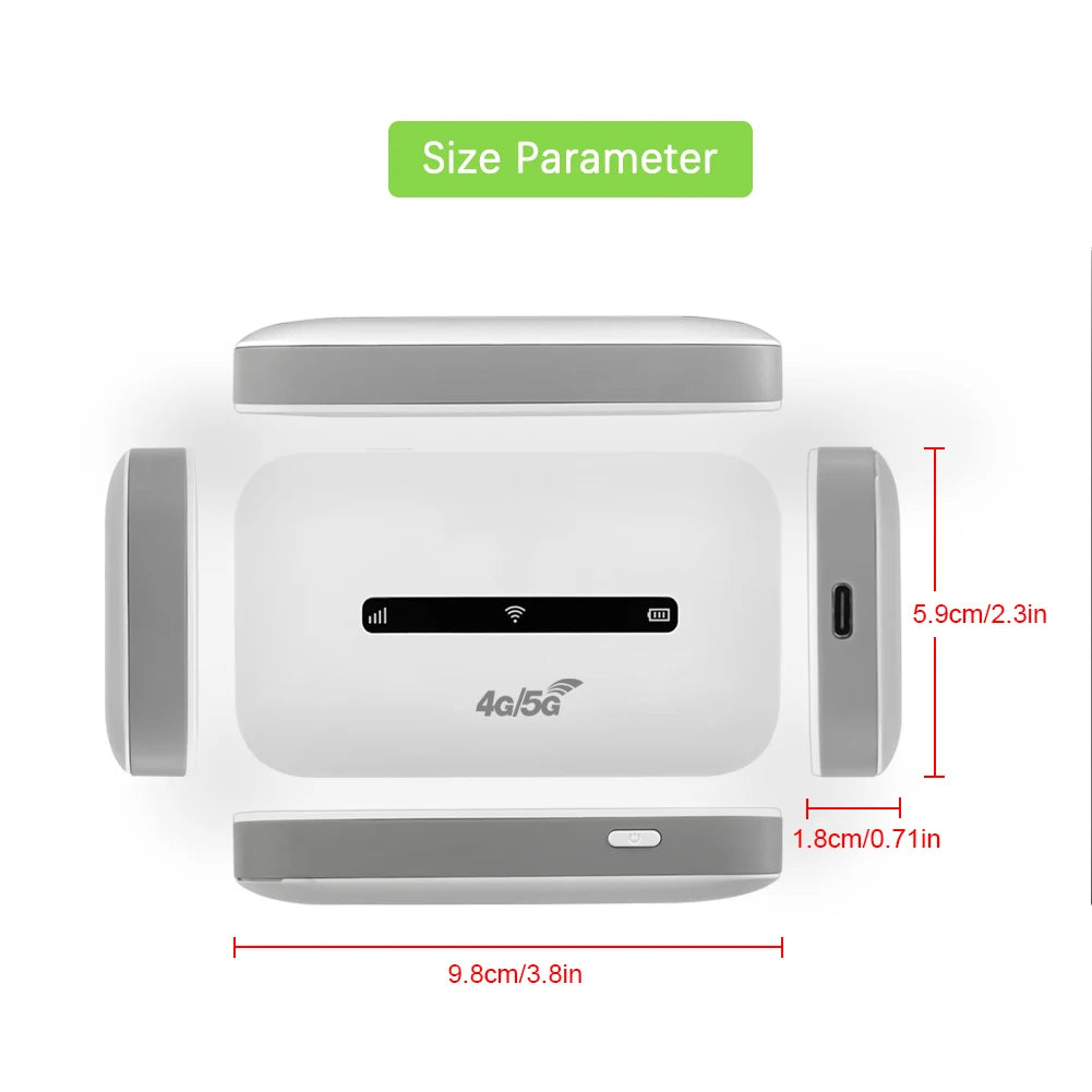 4G LTE Mobile WiFi Router with SIM Slot and Portable Hotspot
