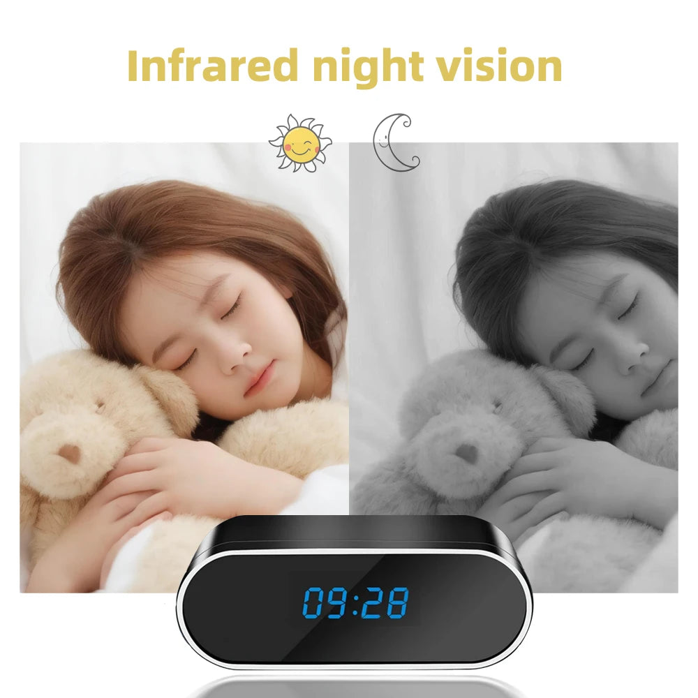 1080P WiFi-klokcamera met nachtzicht en bewegingsmeldingen