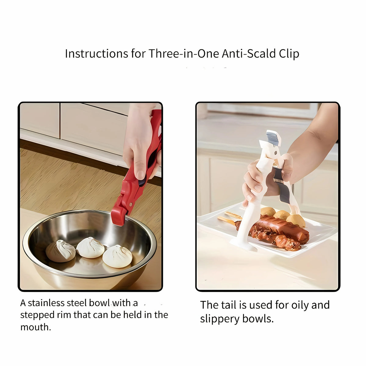 3-in-1 Anti-Scald Kitchen Clip for Hot Dishes and Pans