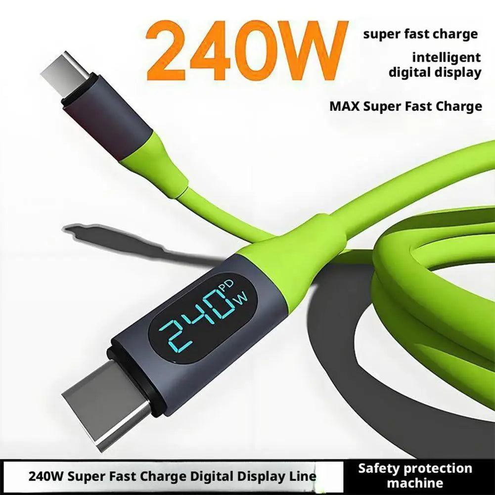 Kabel USB-C do USB-C z wyświetlaczem cyfrowym, 100 W lub 240 W