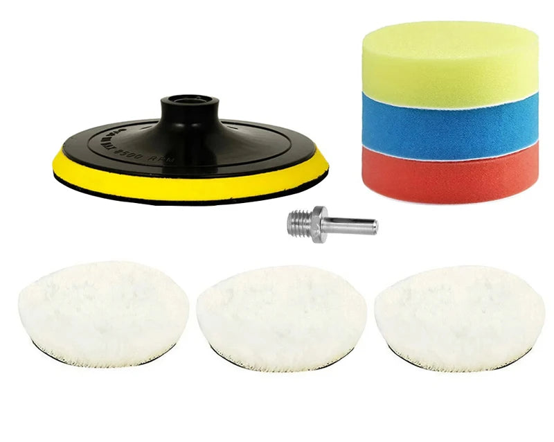 5/8Pcs 7/6/5 Inch Polishing Kit Polishing Pad Car Waxing Sponge Disk Wool Wheel for Auto Body Beauty Polisher Washing Car Gadget