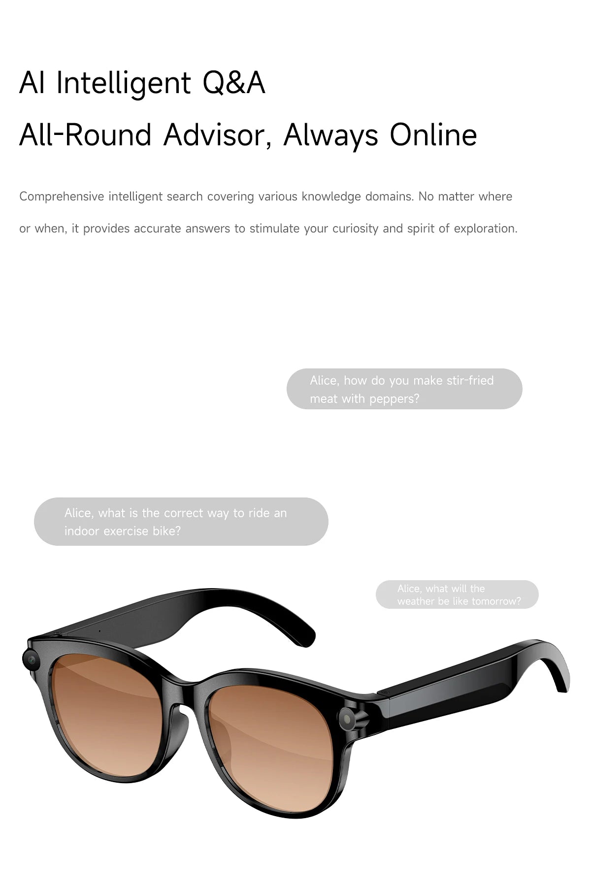 AI Smart Glasses Camera Video Recording AI Photo Recognition Bluetooth Call Smartglasses Translation Voice Sunglasses Men Women