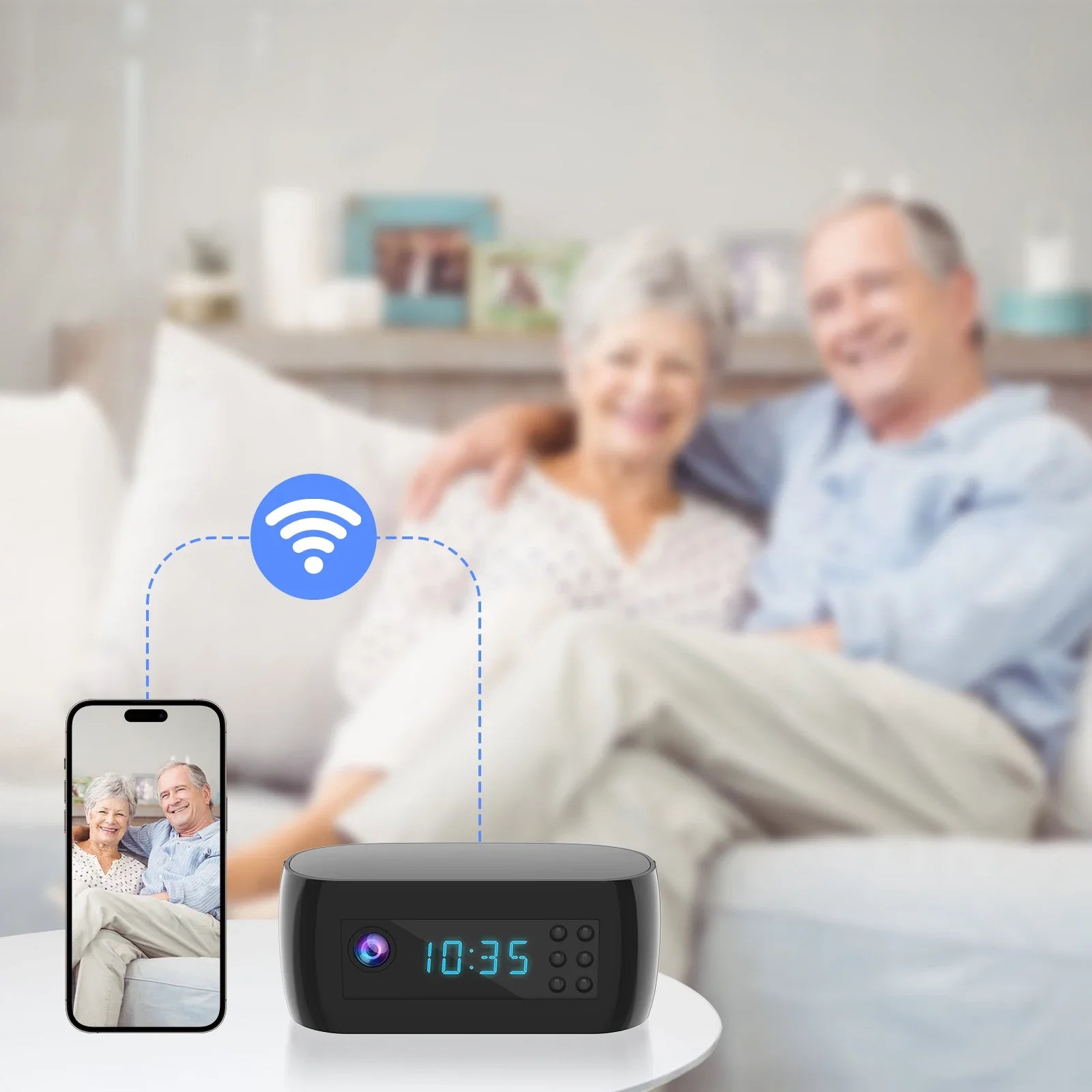 Full HD 1080P Mini Wifi Camera Clock Night Vision Wireless Control IR View Camcorder Home Surveillance Monitor Video Monitor Cam