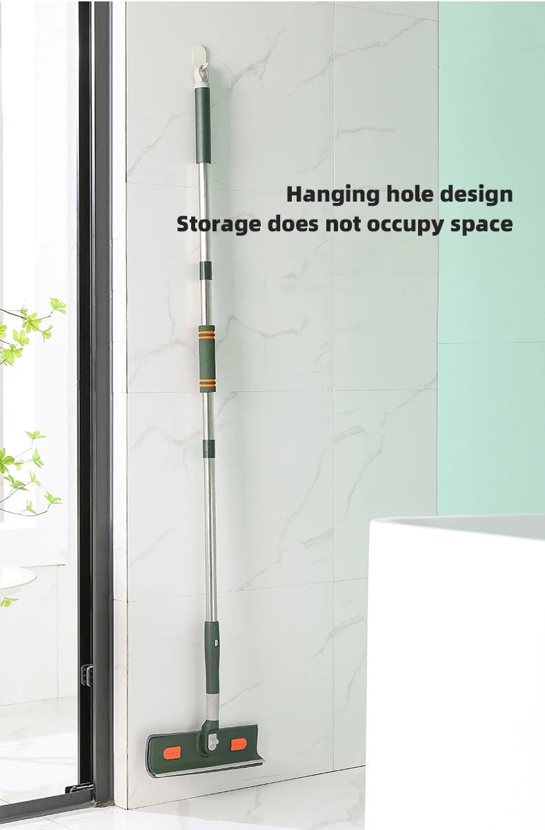 72-226CM Extended Window Cleaning Tool Glass Cleaner Mop with Silicone Scraper Window Cleaning Brush Household Cleaning Tools 