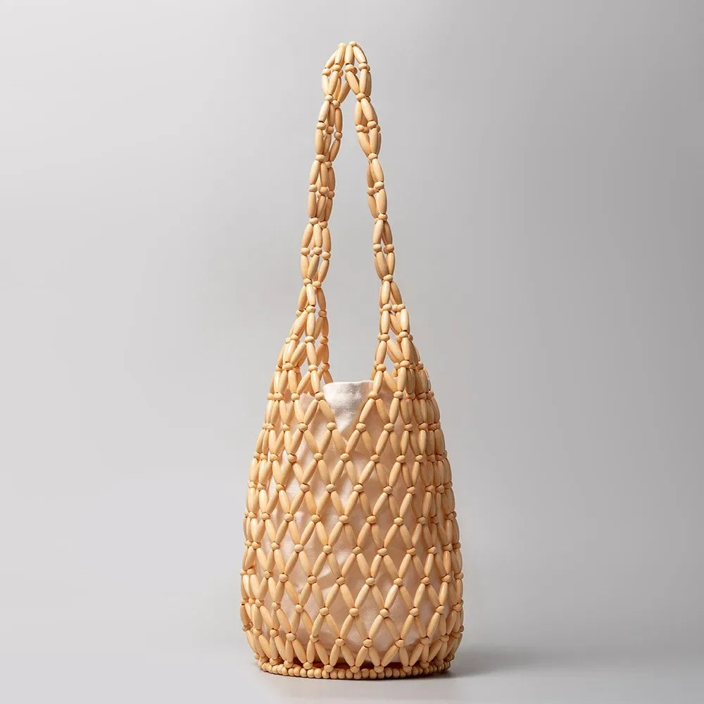 Open-Weave Bead-Style Tote Bag