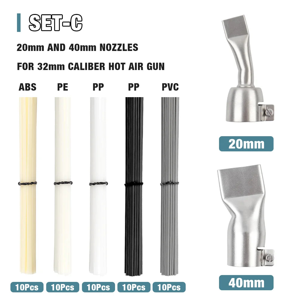 Flat Hot-Air Welding Nozzle Sets for 32 mm Guns