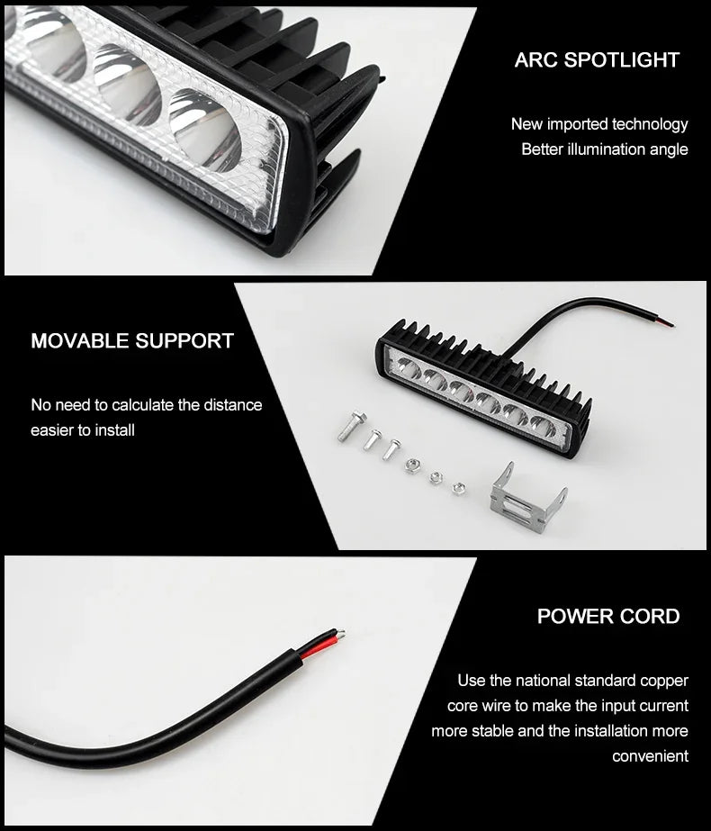 Six-LED Vehicle Work Light