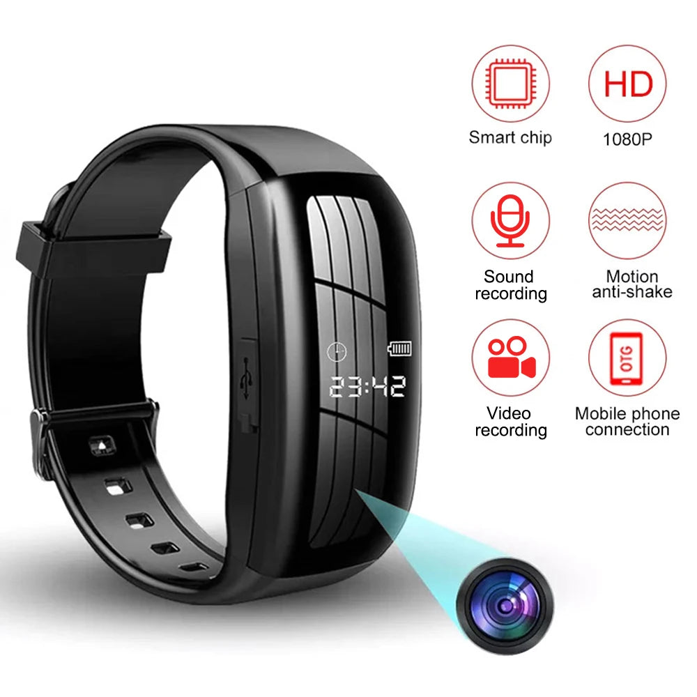 256GB Mini Camera Watch Audio Video Recording Bracelet USB Flash Driver Dictaphone Noise Reduce Sound Recording Wristband 
