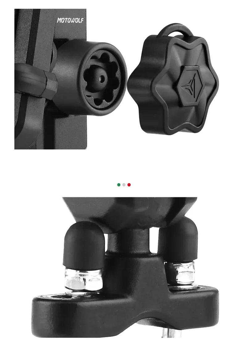 Motorcycle Wireless Charging Phone Mount with 360° Rotation Holder