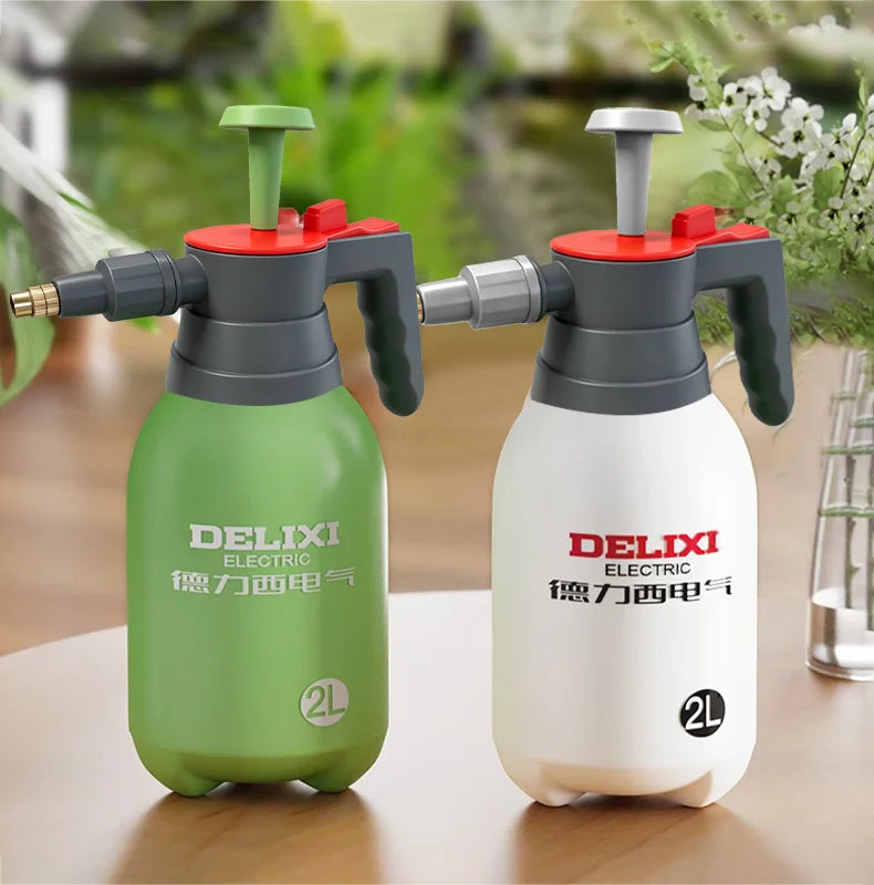 Hand Pump Sprayer,2L Handed Multi-Purpose Pressure Garden Sprayer,Safety Valve Adjustable Nozzle,for Lawn Garden DELIXI ELECTRIC