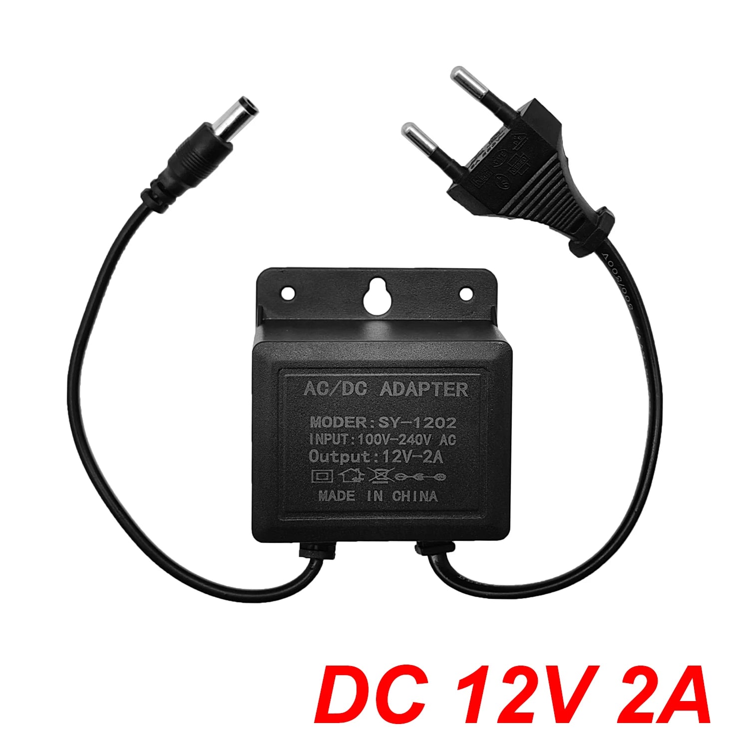 DC12V 2A Waterproof EU Plug Power Adapter For CCTV Security Surveillance AHD Camera Charger NVR DVR Input AC100V-240V 5.5*2.1mm 