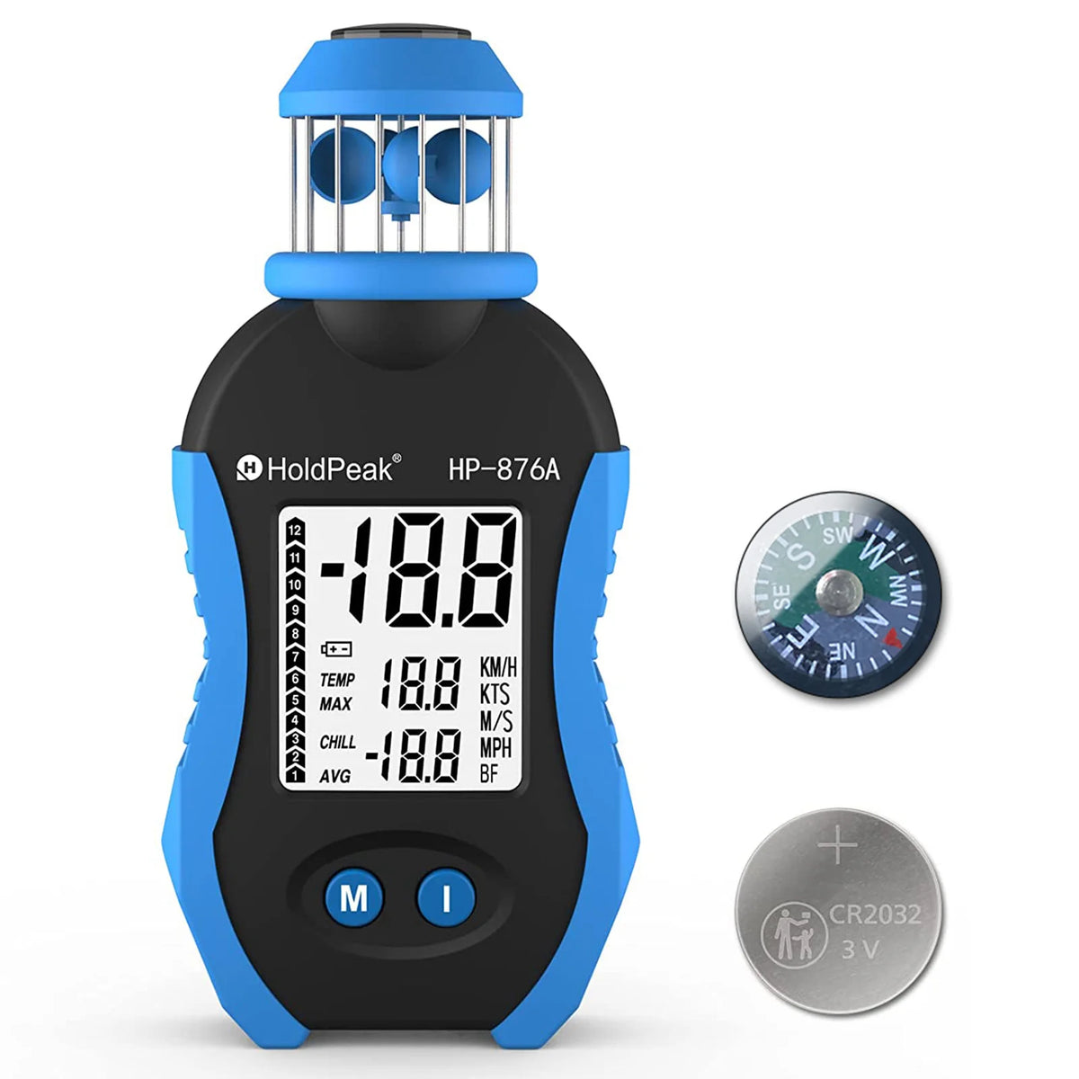 Anemometru cu cupă BT-876A cu busolă