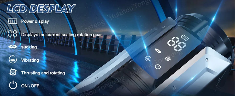 İtme ve Emme Modlarına Sahip Otomatik Erkek Mastürbatör Penis Pompası