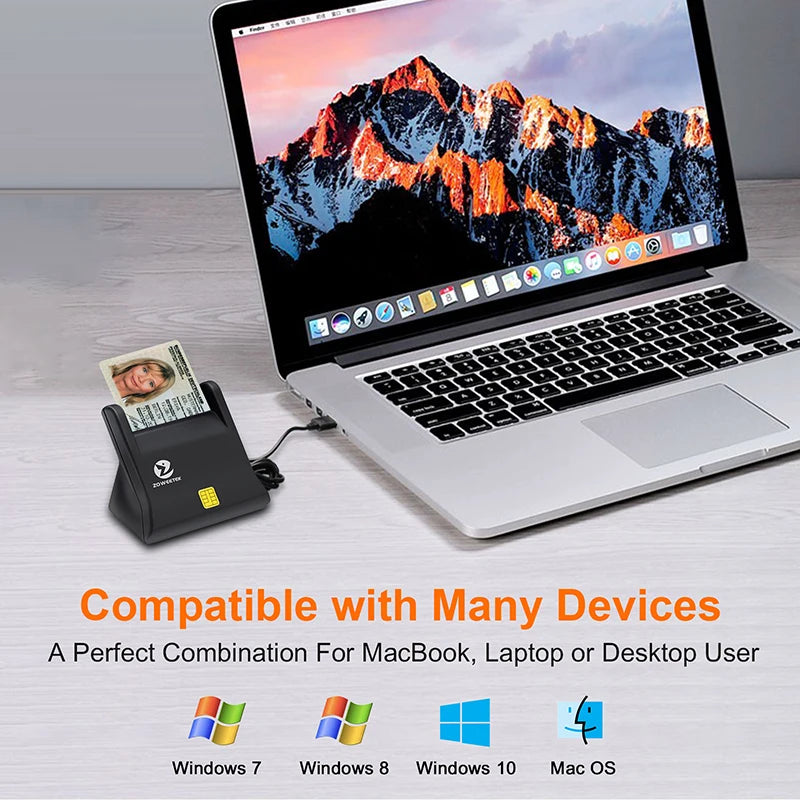 USB ISO 7816 Contact Slimkaartlezer