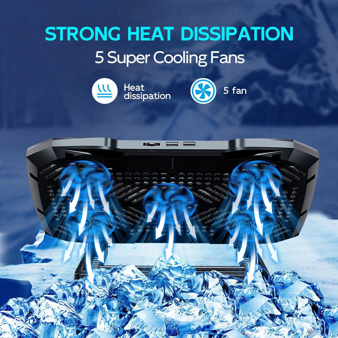 F2 Plus Five-Fan Laptop Cooling Stand
