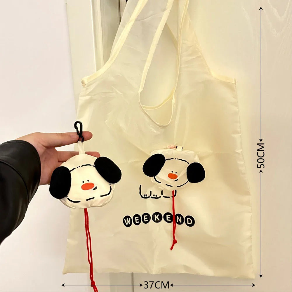 Sac de courses pliable avec motif de chien, grande capacité, portable, écologique et résistant, sac à main pour faire les courses