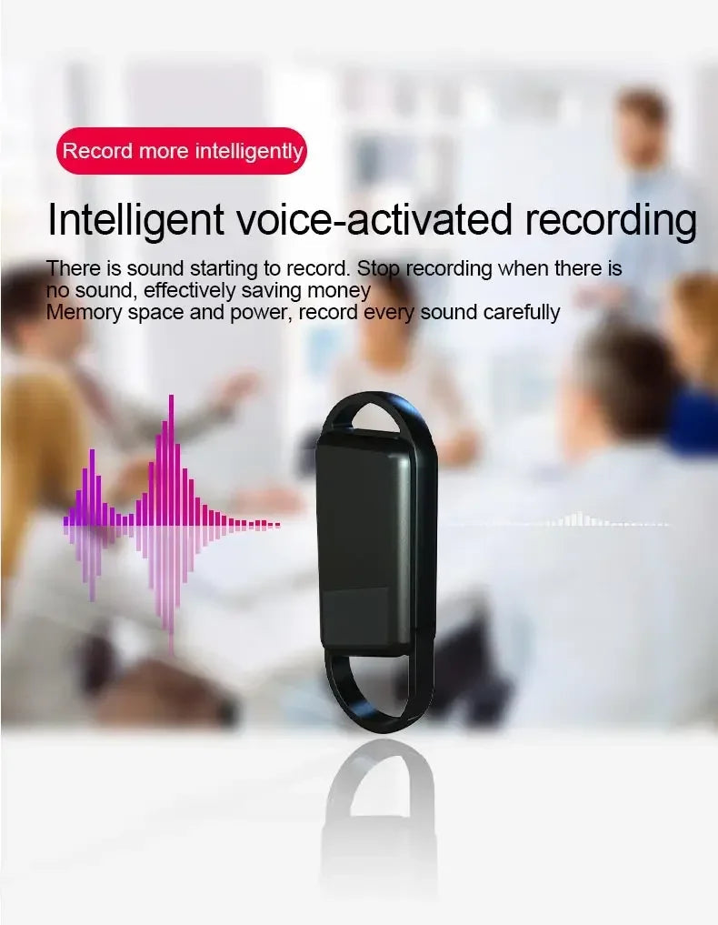 Mini Voice Activated Recorder Digital Audio Recording Keychain Device Wearable Sound Professional Micro Dictaphone 