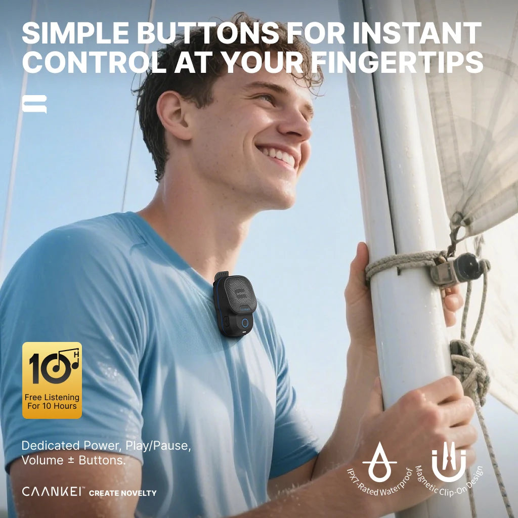 Wearable Bluetooth Speaker with Clip
