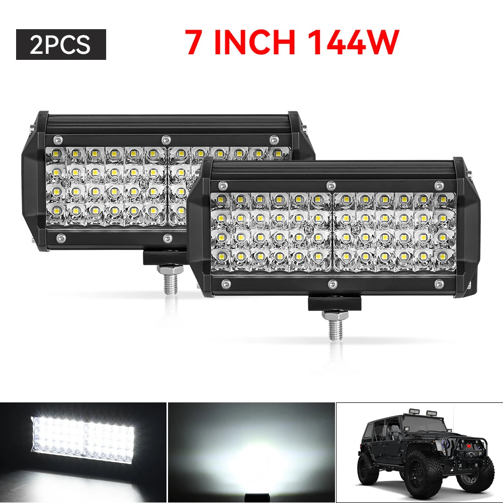 12V 24V LED Work Light Bar 4 Inch Square Offroad Light