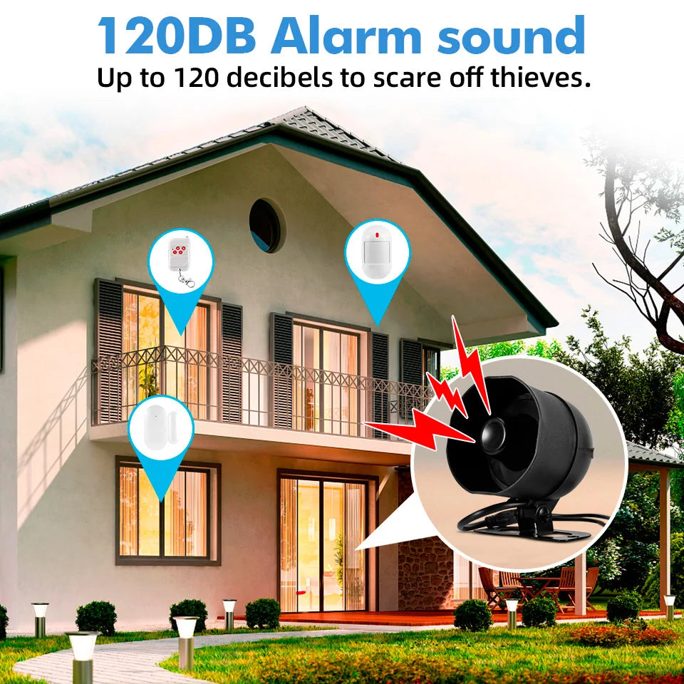 Smart WiFi Home Security Alarm System Kit with 120dB Siren