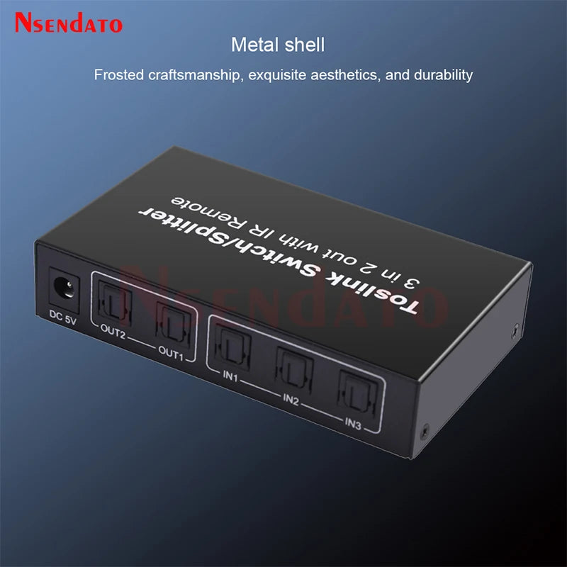 Toslink Optical Audio Switch Splitter - 3x2