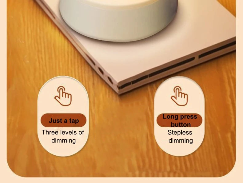 Candeeiro de mesa de cabeceira LED regulável por toque e alimentado por USB