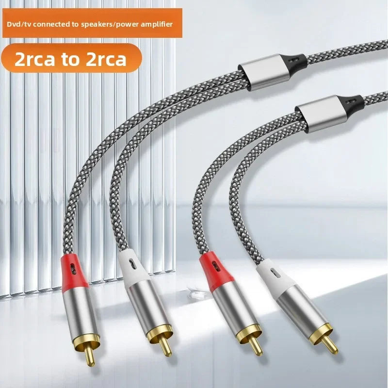 Conjunto de cabos de áudio RCA estéreo
