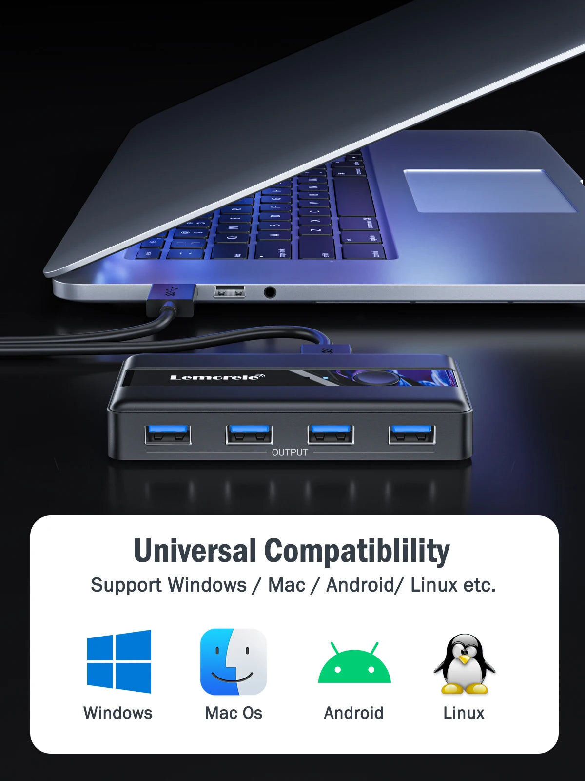 USB 3.0 превключвател за споделяне на периферни устройства между две компютри