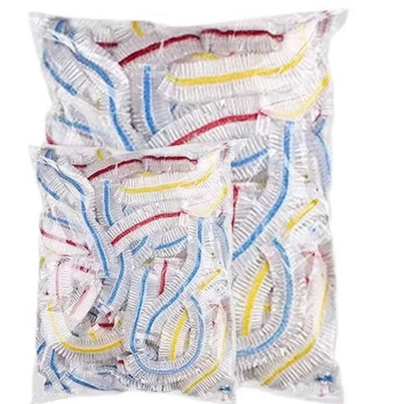 Elastic Plastic Bowl Covers - 100 Pieces